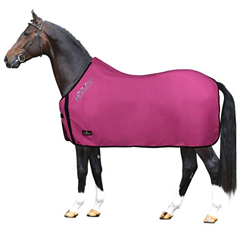 Horses, Fleece Pferdedecke, Basismodell, weich und bequem, ideal für Transport und Feierabend, Größe XS-120cm bis XXL-162cm, erhältlich (Rosa-145 cm) von Horses