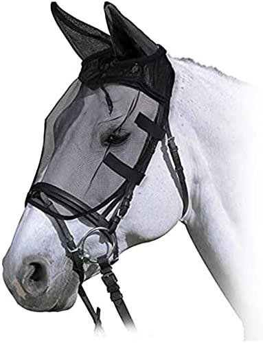 Horses, Fliegenmaske Riding Fly Mask, Leichte und atmungsaktive Fliegenmaske, behindert Nicht das Sichtfeld des Pferdes, Augen- und Gehörschutz (L) von Horses