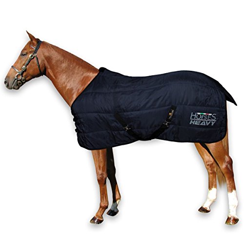 Horses, Pferde Winterdecke Heavy für Pferde, weich und bequem, ideal für Boxen, strapazierfähig, verstärkte Nylonkanten (Blau, 162 cm) von Horses