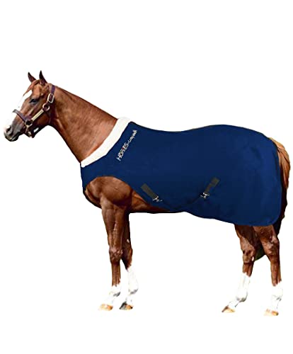Horses, Pferdedecke Fleece Cosy Walk, Hervorragend Verarbeitete Decke, Nützlich zum Schutz des Pferdes vor Temperaturschwankungen, Regen und Insekten (Blau, 135 cm) von Horses
