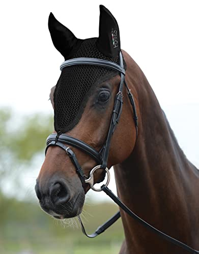 Horses Lange Pferdemütze Loop schwarz COB, atmungsaktiv, weicher und elastischer Stoff, schützt das Pferd vor Hitze, Lärm, Insekten von Horses