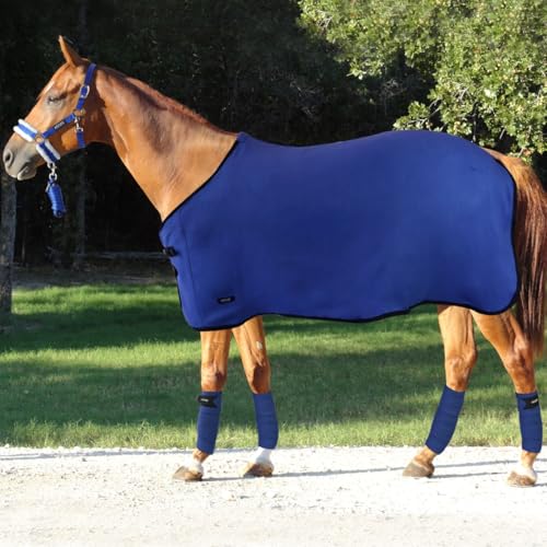 Set Decke, Halfter, Longhina, Stirnbänder, Pferdehalfter, Pferdelänge, vielseitige Pferdedecke, bequeme Arbeitsbänder für Equestri-Anforderungen (Blau, 120 cm) von Horses
