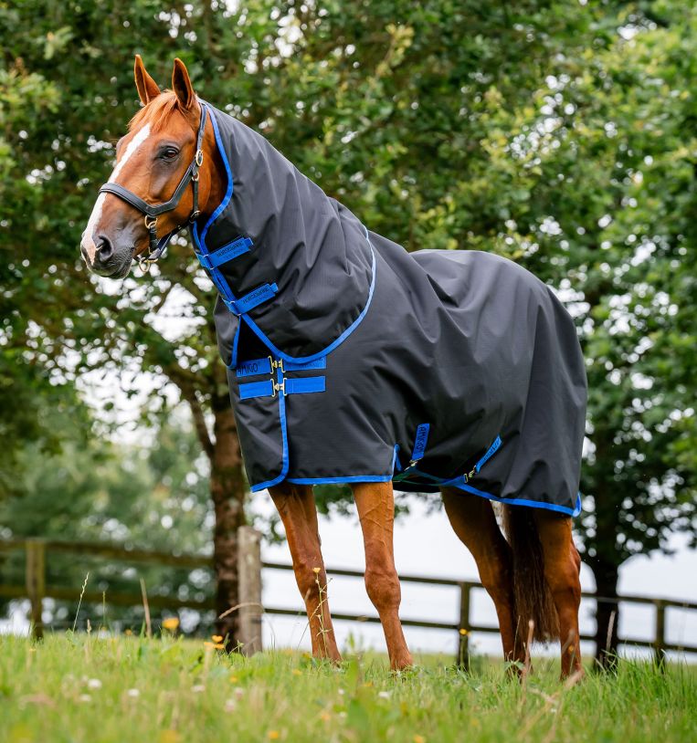 Horseware Amigo 100g Ripstop 900D Plus Turnout Black/ Classic Blue, Gr. 130 cm (6'0") von Horseware