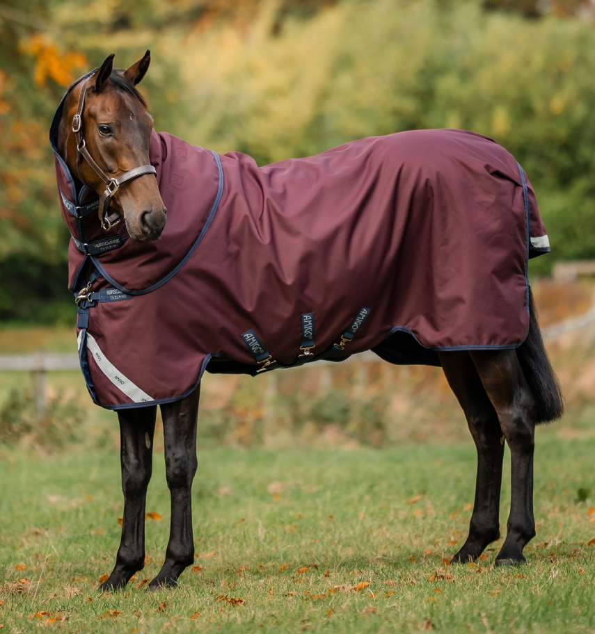 Horseware Amigo 1200D Plus Weidedecke 100g Burgundy/Navy & Titanium Grey, Gr. 160 cm Horseware Amigo 1200D Plus Weidedecke 100g Burgundy/Navy & Titanium Grey, Gr. 160 cm von Horseware