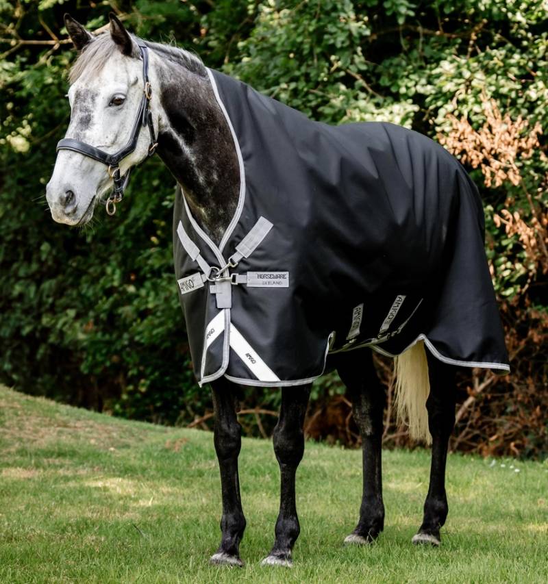 Horseware Amigo 1200D Wug Weidedecke 150g Black/Titanium Grey & Silver, Gr. 140 cm von Horseware
