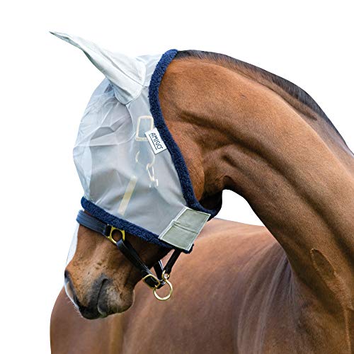Horseware Amigo Fine Mesh Fly Mask with Ears - Silver/Navy von Horseware