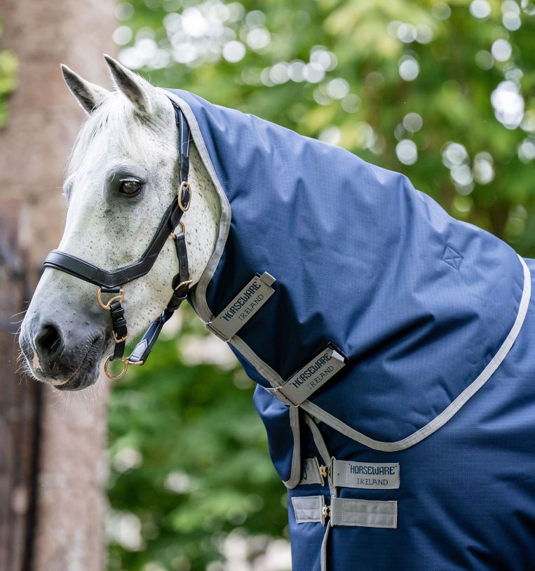 Horseware Amigo Halsteil 0g Ripstop 900D Turnout Medium (130-140 cm), Navy/ Titanium Grey von Horseware