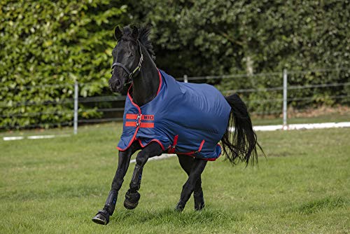 Horseware Mio Turnout Lite Decke, 0 g, Dunkelblau, Rot, 7'0/213 von Horseware