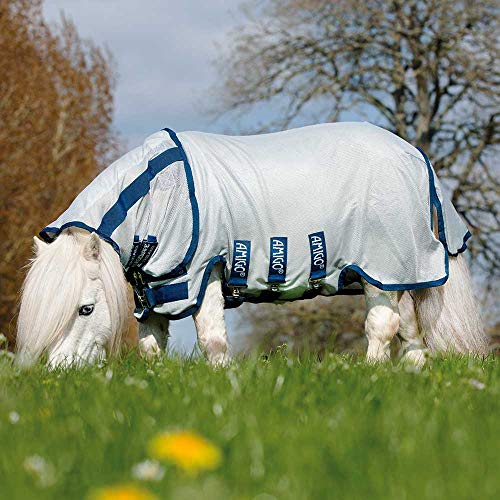 Horseware Amigo Petite Bug Rug Pony - Silver/Navy Horseware Amigo Petite Bug Rug Pony - Silver/Navy von Horseware