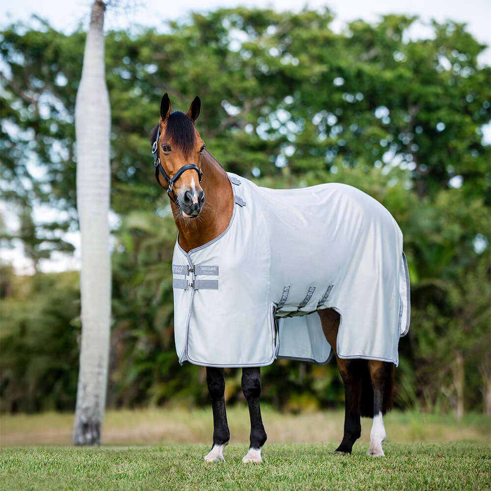 Horseware Fliegendecke Amigo Bug Buster Silver/Titanium Grey & Silver, 145 cm (6'6") von Horseware