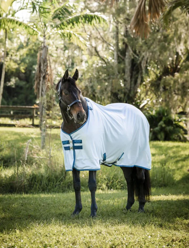 Horseware Fliegendecke Amigo Bug Rug Azure Blue/Navy & Blue/ 140 cm (6'3") von Horseware