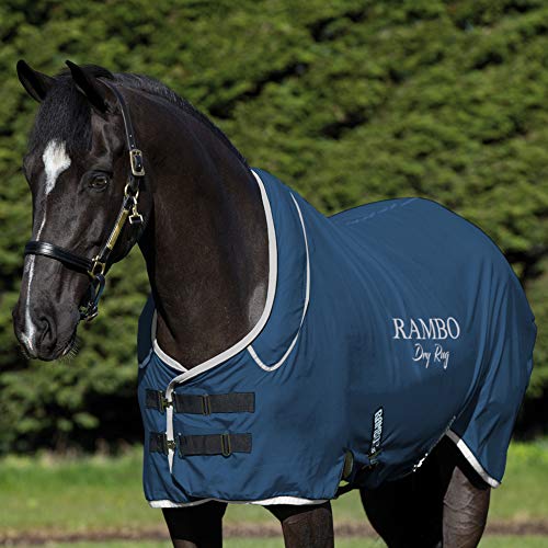 Horseware Rambo Dry Rug Supreme - Navy/Silver: Pferd-Decke, Polyester, Dunkelblau von RAMBO