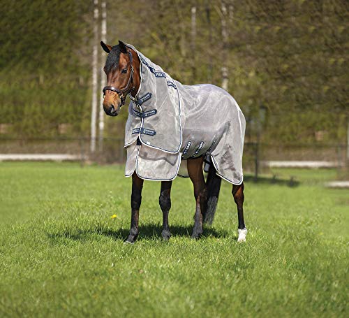 Horseware Rambo Protector Fliegendecke, Schutzdecke für Pferde, Silber/Navy, Polyester, Größe 145 Horseware Rambo Protector Fliegendecke, Schutzdecke für Pferde, Silber/Navy, Polyester, Größe 145 von Horseware