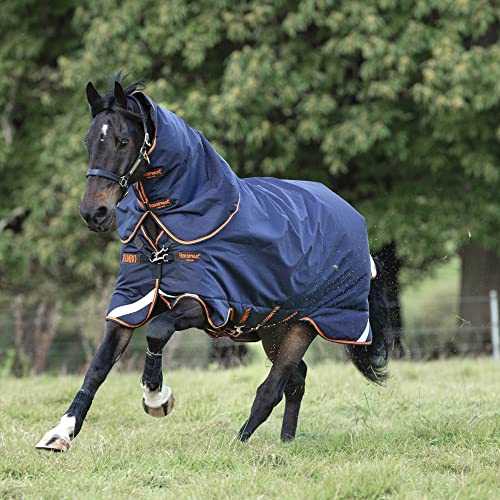 Horseware Rambo Supreme Turnout Lite 50g - Navy/Orange von Horseware