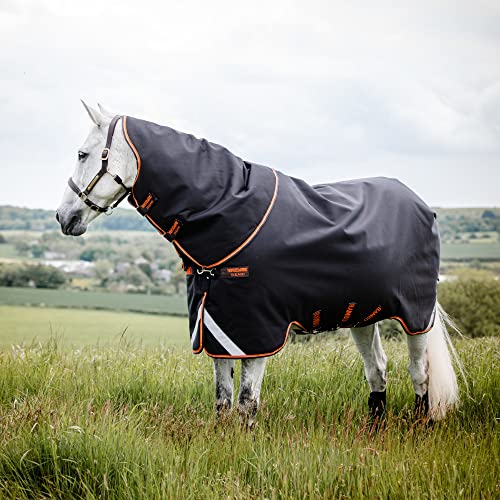 Horseware Rambo Supreme Turnout Medium 200g - Black/Orange, Größe:110 von Horseware