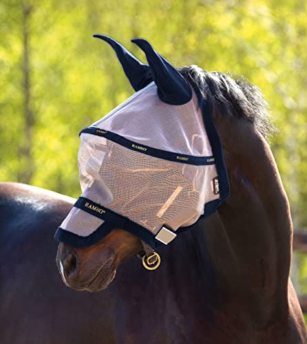 Rambo Flymask Plus Non Treated, Pony, Oatmeal/Navy von Horseware