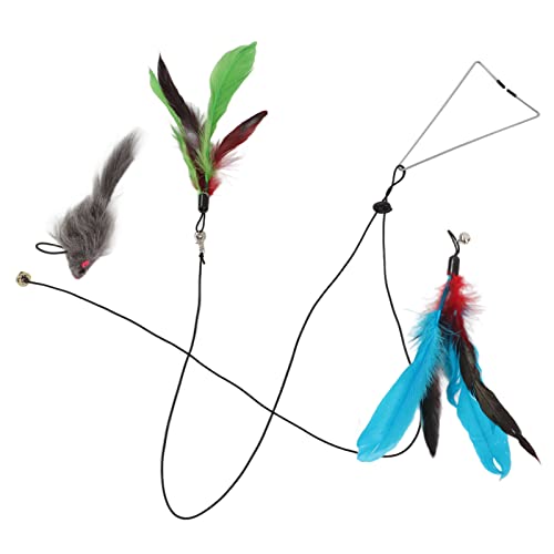 Hosie Feather Mouse Teaser Katzenspielzeug, Verstellbares Hängendes Lustiges Katzenspielzeug Interaktiv für Indoor-Outdoor-Aktivitäten Hosie Feather Mouse Teaser Katzenspielzeug, Verstellbares Hängendes Lustiges Katzenspielzeug Interaktiv für Indoor-Outdoor-Aktivitäten von Hosie