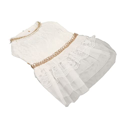 Hundehochzeitskleid, Bequemes Weißes Hundekleid aus Mesh mit Klettverschluss für den Sommer Zur Hochzeit von Hosit