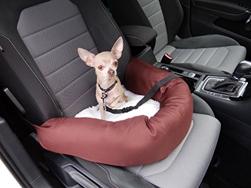 Knuffliger Autositz für Hund, Katze oder Haustier inkl. Sitzbefestigung + Premium Hunde-Sicherheitsgurt von Hossi's Wholesale