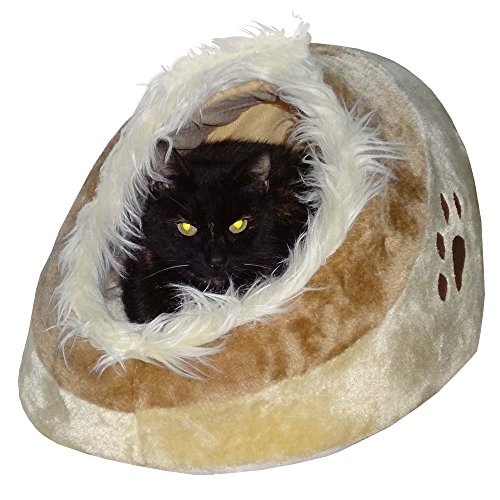 Waschbares Flauschi Katzenhöhle Tierbett mit Kuscheleinlage für Hund, Katze & Haustier von Hossi's Wholesale