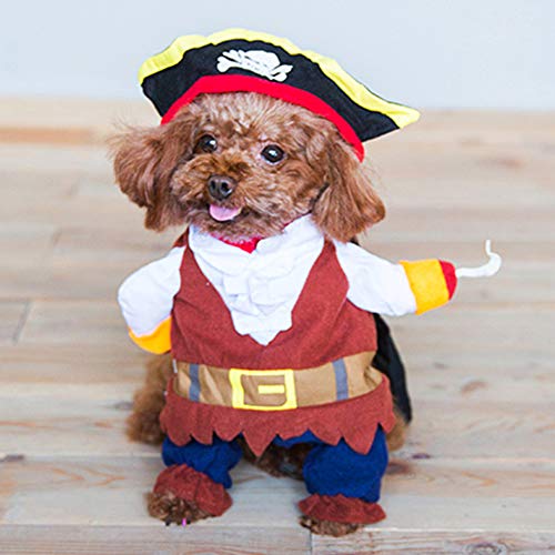 Halloween-Kleidung aus Polyester, Niedlich, Langlebig, für Haustiere, Piraten, Lustiges Kostüm für Katzen und Hunde (S) von Hosuho
