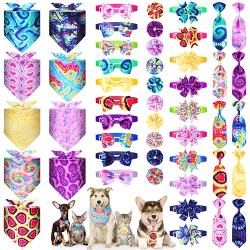 Hosuly 50-teiliges buntes Hunde-Halstuch-Set beinhaltet 10 Hunde-Fliegen, 10 Krawatten, 10 Haustier-Schals, 10 Hundeschleifen, Blumen, 10 sechseckige Fliegen, Katzen- und Hundepflege-Zubehör für Hosuly 50-teiliges buntes Hunde-Halstuch-Set beinhaltet 10 Hunde-Fliegen, 10 Krawatten, 10 Haustier-Schals, 10 Hundeschleifen, Blumen, 10 sechseckige Fliegen, Katzen- und Hundepflege-Zubehör für von Hosuly