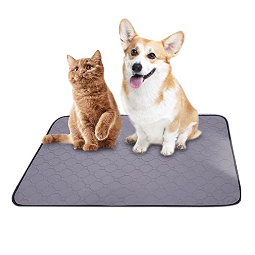 HotYou Waschbare Erziehungsunterlage für Haustiere - 4-Lagen-Design - Lecksicher - Wiederverwendbare Hund Pee Pad rutschfeste &wasserdichte Hunde Unterlagen für Welpen,Grau,60*47 cm von HotYou