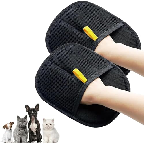Set mit 2 doppelseitigen Tierhaarhandschuhen, Fellpflege-Handschuh für Hunde und Katzen, wiederverwendbar, Handschuh zum Entfernen von Katzenhaaren, Handschuhe gegen Tierhaare, Tierhaare, waschbar Set mit 2 doppelseitigen Tierhaarhandschuhen, Fellpflege-Handschuh für Hunde und Katzen, wiederverwendbar, Handschuh zum Entfernen von Katzenhaaren, Handschuhe gegen Tierhaare, Tierhaare, waschbar von Hotcho