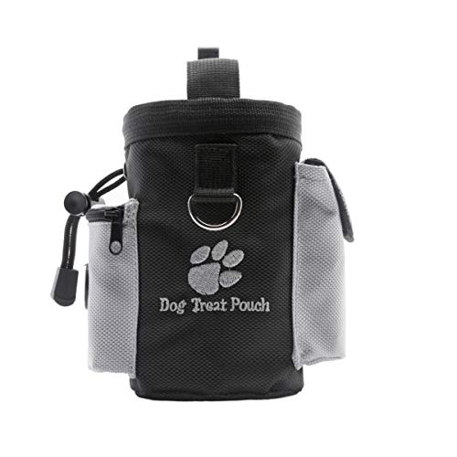 Hotgirlhot Futterbeutel für Hunde,Hunde Leckerlitasche Snack Bag mit Clip & Verfügbares Tasche für Hundetraining und Ausbildung - Wasserfest und Abwaschbar,12.50 * 8.00 * 12.50CM (Black) von Hotgirlhot