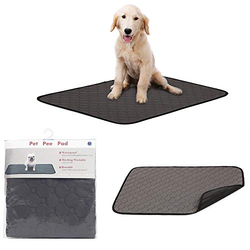 Hotgirlhot Pet Pee Pad für Hunde Und Katzen,Schnell Absorbierendes Urinpad, Waschbare, Wiederverwendbare Saugmatte, Wasserdichtes,Trainingsunterlagen,Hygieneunterlagen für Haustiere (Grey-L) von Hotgirlhot