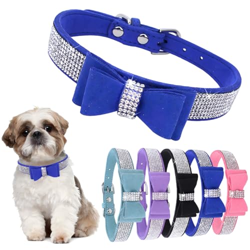 Fliege Strass Hundehalsband Verstellbar Niedlich Funkelnde Kristall Diamant Katzenhalsband für Kleine Mittlere Hunde Jungen Mädchen Blau M Fliege Strass Hundehalsband Verstellbar Niedlich Funkelnde Kristall Diamant Katzenhalsband für Kleine Mittlere Hunde Jungen Mädchen Blau M von Hotlion