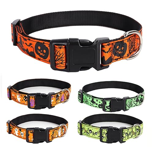 Halloween-Hundehalsband und Leine, langlebig, weich, Kürbis, Fledermaus, Katzen-Stil, verstellbar, für kleine, mittelgroße und große Hunde Halloween-Hundehalsband und Leine, langlebig, weich, Kürbis, Fledermaus, Katzen-Stil, verstellbar, für kleine, mittelgroße und große Hunde von Hotlion