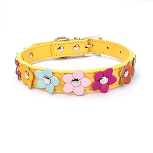 Hotlion Hundehalsband für Haustiere, bunt, Blume, weich, verstellbar, für Welpen, niedliches Mädchen, Katze, Gelb, Größe M Hotlion Hundehalsband für Haustiere, bunt, Blume, weich, verstellbar, für Welpen, niedliches Mädchen, Katze, Gelb, Größe M von Hotlion