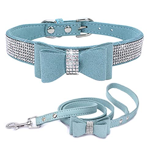 Hotlion Hundehalsband mit Strasssteinen, mit Fliege, Leder, niedlich, weich, schillernd, funkelnd, Kristallsteinen, verstellbar, für kleine Rassen, Welpen, Katzen, Haustiere, Kätzchen, Blau, XXL Hotlion Hundehalsband mit Strasssteinen, mit Fliege, Leder, niedlich, weich, schillernd, funkelnd, Kristallsteinen, verstellbar, für kleine Rassen, Welpen, Katzen, Haustiere, Kätzchen, Blau, XXL von Hotlion