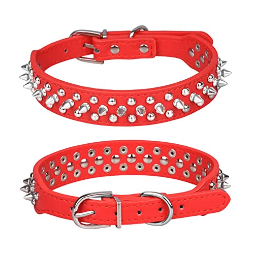 Hotlion Spiked Hundehalsband Katze Welpe Einstellbare Pu Leder Niete Nieten Nieten Haustier Halsbänder Rot XX-Small Hotlion Spiked Hundehalsband Katze Welpe Einstellbare Pu Leder Niete Nieten Nieten Haustier Halsbänder Rot XX-Small von Hotlion