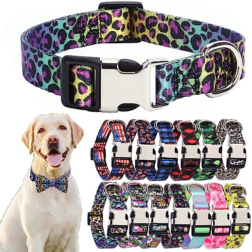 Hundehalsband aus Nylon, Leopardenmuster, langlebig, verstellbar, niedlich, weich, ausgefallenes Welpenhalsband, für große Mädchen, Jungen, Haustiere, Katzen, Kätzchen, Violett/Blau, Größe M Hundehalsband aus Nylon, Leopardenmuster, langlebig, verstellbar, niedlich, weich, ausgefallenes Welpenhalsband, für große Mädchen, Jungen, Haustiere, Katzen, Kätzchen, Violett/Blau, Größe M von Hotlion