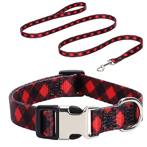 Hundehalsband und Leine, Nylon, langlebig, verstellbar, niedlich, weich, ausgefallen, für große Mädchen, Jungen, Haustiere, Katzen, Kätzchen, Weihnachten, Größe S, Rot Hundehalsband und Leine, Nylon, langlebig, verstellbar, niedlich, weich, ausgefallen, für große Mädchen, Jungen, Haustiere, Katzen, Kätzchen, Weihnachten, Größe S, Rot von Hotlion