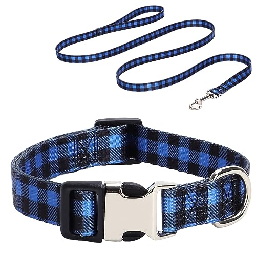 Hundehalsband und Leine, Nylon, langlebig, verstellbar, niedlich, weich, für große Mädchen, Jungen, Haustiere, Katzen, Kätzchen, Größe S, Blau Hundehalsband und Leine, Nylon, langlebig, verstellbar, niedlich, weich, für große Mädchen, Jungen, Haustiere, Katzen, Kätzchen, Größe S, Blau von Hotlion