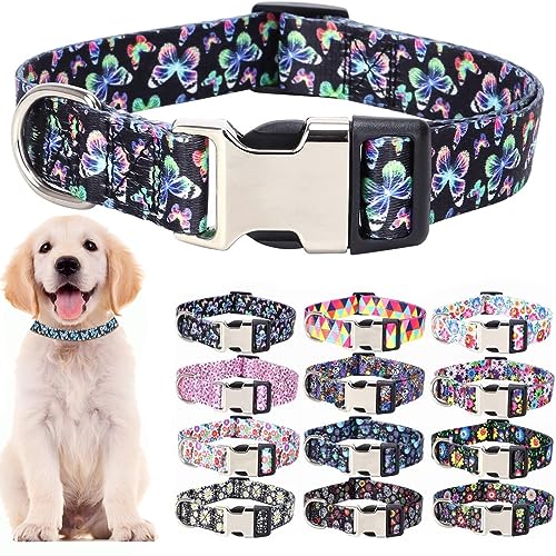 Nylon-Hundehalsband mit Blumenmuster, langlebig, verstellbar, niedlich, weich, ausgefallenes Welpenhalsband für große Mädchen, weibliche Haustiere, Katzen, Kätzchen, Schmetterling, Größe M Nylon-Hundehalsband mit Blumenmuster, langlebig, verstellbar, niedlich, weich, ausgefallenes Welpenhalsband für große Mädchen, weibliche Haustiere, Katzen, Kätzchen, Schmetterling, Größe M von Hotlion