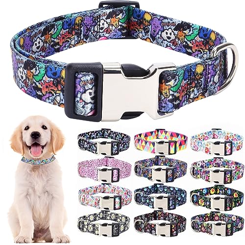 Nylon-Hundehalsband mit Totenkopf, langlebig, verstellbar, niedlich, weich, für mittelgroße und große Mädchen, Jungen, Haustiere, Katzen, Kätzchen, Halloween, Geist, Größe L Nylon-Hundehalsband mit Totenkopf, langlebig, verstellbar, niedlich, weich, für mittelgroße und große Mädchen, Jungen, Haustiere, Katzen, Kätzchen, Halloween, Geist, Größe L von Hotlion