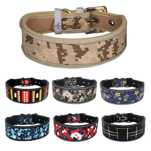 Robustes, reflektierendes Hundehalsband, weich gepolstert mit Metallschnalle, verstellbar für große, mittelgroße und kleine Hunde, Jungen und Mädchen Hunde, Grau M Robustes, reflektierendes Hundehalsband, weich gepolstert mit Metallschnalle, verstellbar für große, mittelgroße und kleine Hunde, Jungen und Mädchen Hunde, Grau M von Hotlion