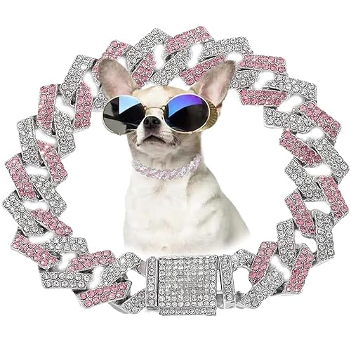 Roségold Hundehalsband Diamant Hundehalsband Metall Hundehalskette Katzenketten Kristall Haustierhalsketten Schmuck für Klein, mittel und Roségold Hundehalsband Diamant Hundehalsband Metall Hundehalskette Katzenketten Kristall Haustierhalsketten Schmuck für Klein, mittel und von Hotlion