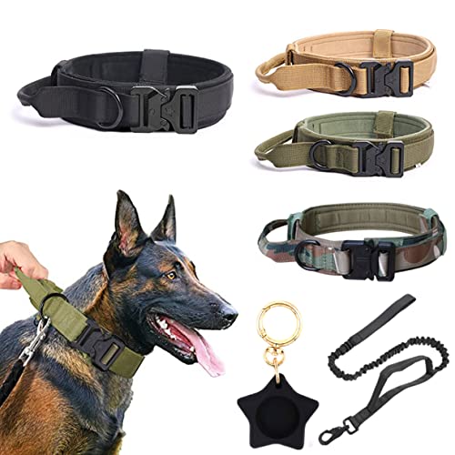 Taktisches Hundehalsband, verstellbares Militärisches Trainingshalsband, geeignet für mittelgroße und große Hunde, Grün, Größe L von Hotlion