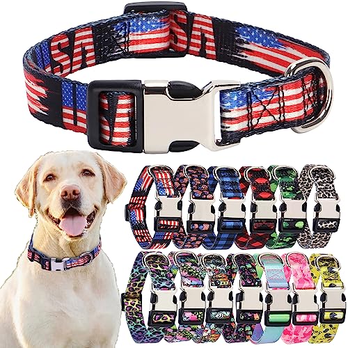 USA Hundehalsband, Nylon, langlebig, verstellbar, niedlich, weich, ausgefallenes Welpenhalsband, für große Mädchen, Jungen, Haustiere, Katzen, Kätzchen, Rot/Blau, Größe L USA Hundehalsband, Nylon, langlebig, verstellbar, niedlich, weich, ausgefallenes Welpenhalsband, für große Mädchen, Jungen, Haustiere, Katzen, Kätzchen, Rot/Blau, Größe L von Hotlion