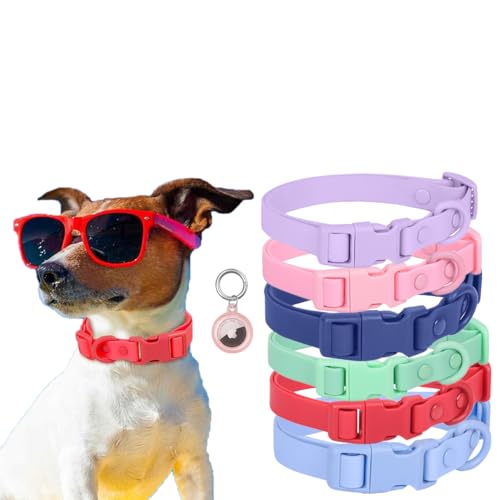 Wasserdichtes Hundehalsband, verstellbares, geruchshemmendes Hundehalsband, leicht zu reinigen, weich, bequem, Haustierhalsbänder für große, mittelgroße und kleine Hunde (Hellblau, M) von Hotlion