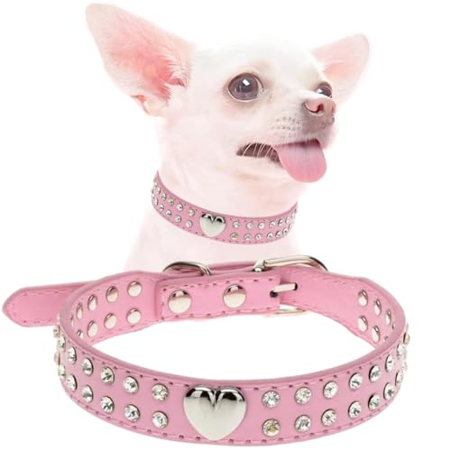 XXS Hundehalsband für Mädchen, Herz, Strass, Kätzchen-Halsband, ausgefallener Kristall, Glitzer, hübsches Schmuckstück, weiblich, glitzernd, für Welpen, Größe XXS, XS, kleine, mittelgroße Haustiere, XXS Hundehalsband für Mädchen, Herz, Strass, Kätzchen-Halsband, ausgefallener Kristall, Glitzer, hübsches Schmuckstück, weiblich, glitzernd, für Welpen, Größe XXS, XS, kleine, mittelgroße Haustiere, von Hotlion