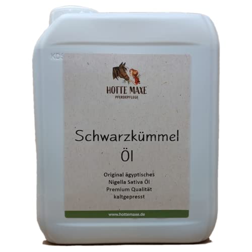 Hotte Maxe Schwarzkümmel-Öl ägyptisch für Pferde - 100% kaltgepresstes, ägyptisches Schwarzkümmelöl im 2,5-Liter-Kanister von Hotte Maxe