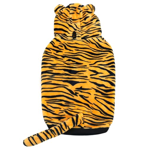 HOTUMN Große Hunde-Tiger-Kostüme – Halloween-Cosplay-Kostüm, warm und niedlich, Kristall-Samtbekleidung für Hunde, Hoodie (4XL) von Hotumn