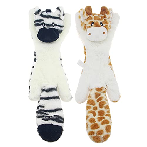 Hotype Quietschende Spielzeug für Hund, 2 Stück Hundespielzeug ohne Füllung, Plüschspielzeug für Hunde, Sicher Kauspielzeug für Kleine & Mittel Hunde — Hirsch und Zebra Hotype Quietschende Spielzeug für Hund, 2 Stück Hundespielzeug ohne Füllung, Plüschspielzeug für Hunde, Sicher Kauspielzeug für Kleine & Mittel Hunde — Hirsch und Zebra von Hotype