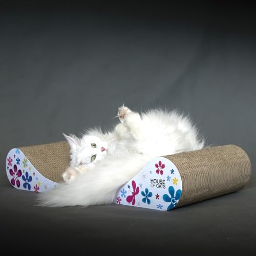 House of Cats - Kratzbaum für Katzen - Katzenkratzbaum - Katzenkratzbaum für Spiel und Entspannung der Katze - langlebige und robuste Materialien - Erholung für Katze - Sofa - Blumen - 68x27x12cm House of Cats - Kratzbaum für Katzen - Katzenkratzbaum - Katzenkratzbaum für Spiel und Entspannung der Katze - langlebige und robuste Materialien - Erholung für Katze - Sofa - Blumen - 68x27x12cm von House of Cats